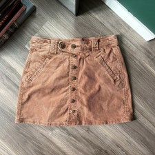 Woman  s American Eagle Corduroy Brown Mini Skirt Size 6 Grunge Layering Retro