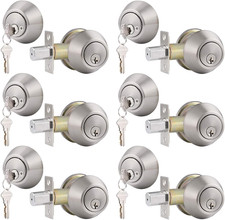 Keyed Alike Double Cylinder Deadbolts Combo Door Locks in Satin Nickel 6Pack