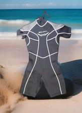 NWOT X-Small Goldfin wetsuit knee high short sleeves, black neoprene with zipper
