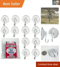 Versatile Suction Cup Hooks - Perfect for Indoor/Outdoor Use, 12 Count