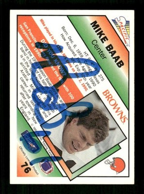 1991 Pacific  76 Mike Baab  signed auto on back BXCP35