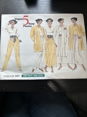 Vogue Patterns 5 Easy Pieces V2437 Jacket Top Skirt and Pants Size 8-12