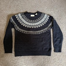 Weatherproof Vintage Mens S Small Gray Acrylic Isle Crew Neck Sweater