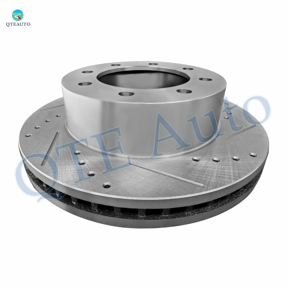 Передние перфорированные дисковые тормозные диски с прорезями 347 мм для Ford F-250 Super Duty 2005-2013 годов выпуска - Изображение 3 из 4