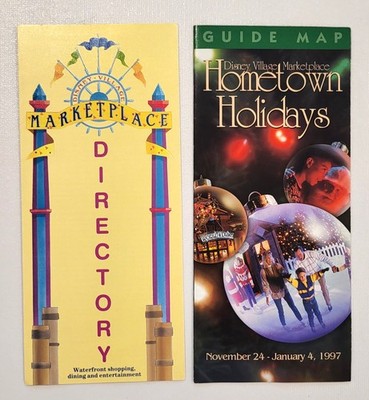 Walt Disney World; Disney Village Marketplace folders 1989 1st yr & 1997 last yr