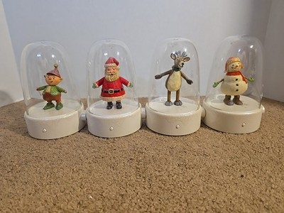 2008 Hallmark Happy Tappers Set Of 4. Santa, Reindeer, Snowman, Candy Cane, Elf