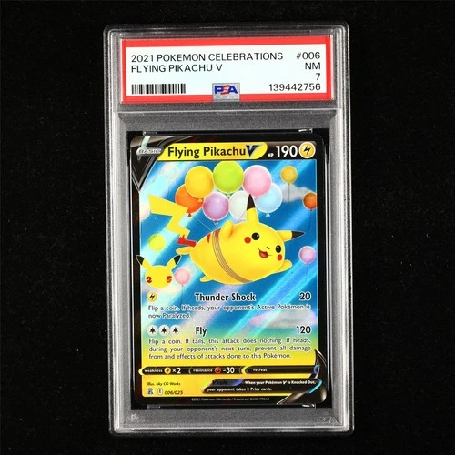 PSA 7 NM 2021 Pokemon ENG Flying Pikachu V E 006/025