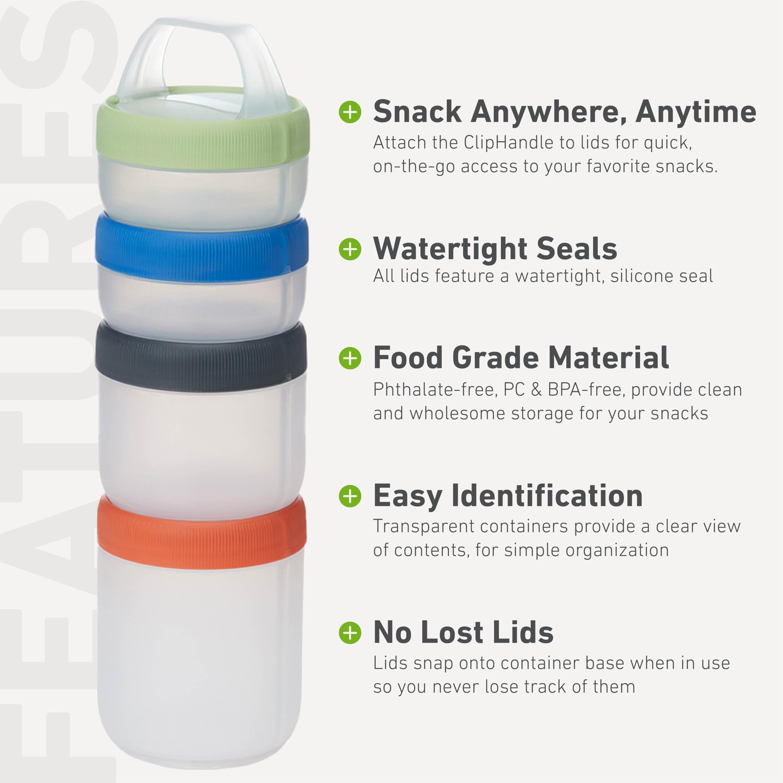 humangear STAX Stackable Containers, Medium, Spectrum 810023080282| eBay