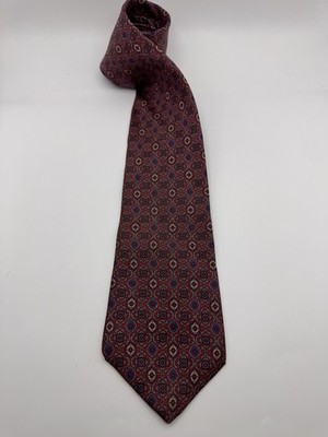 Vintage Strathmore by Richman All Silk Tie - Red Paisley Medallion Pattern