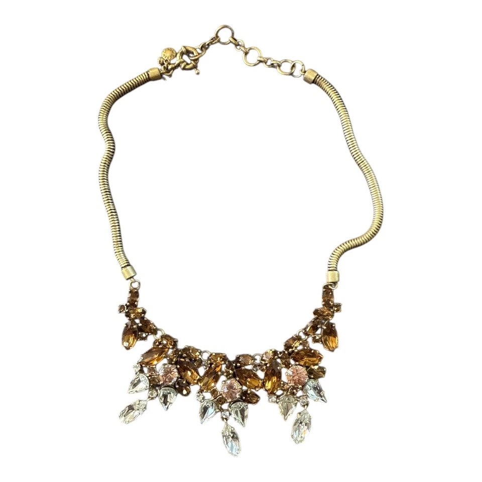 Declaración de diamantes de imitación marrón y blanco tono dorado J.CREW JC159 Foto 2 de 4