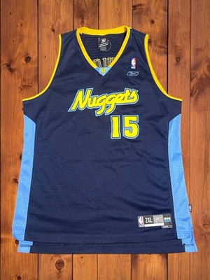 CARMELO ANTHONY #15 DENVER NUGGETS REEBOK JERSEY MENS 2XL +2 STITCHED ALTERNATE