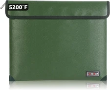 Waterproof Fireproof Document Bag - 5200°F with 13.9"x10.6", Green 