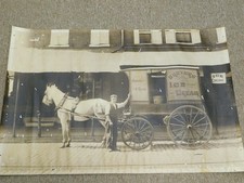 Antique Vintage LARGE Photo BREYERS ICE CREAM Horse Carriage Deliveryman 24x36"