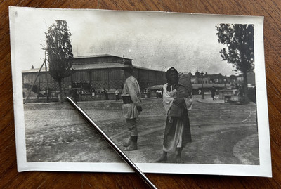 Antique 1910 Bucharest Romania Street Scene Old Union Hall Original Photo