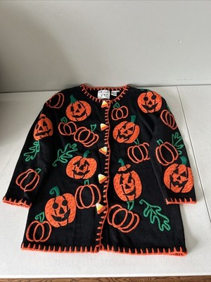 Michael Simon Halloween Sweater Cardigan Small Vintage Rare SMALL