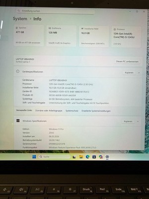 Microsoft Surface Laptop 5, 13.5 zoll, 16GB RAM, 512GB Speicher, i5-1245U