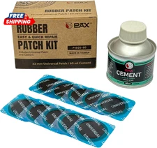 PAX 30Pcs 32Mm Dia round Universal Tube and Tire Patch Kit, with 1Pc 60Ml Green 