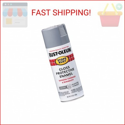 Rust-Oleum 7786830 Stops Rust Spray Paint, 12 oz, Gloss Smoke Gray