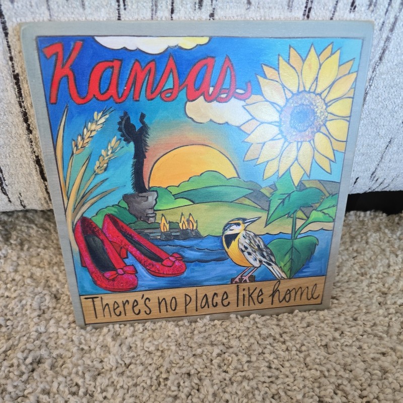 Sincerely Sticks KANSAS  Daily Affirmations Colorful Wall Plaque 9” x 9”