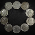 1968 to 1977 (10ea) Denver Roosevelt Dimes, Circ, TONING ON MOST!  10x10x1