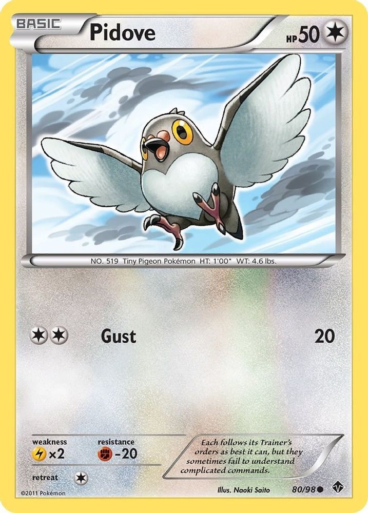 2011 Pokemon: Emerging Powers - Pidove (#80/98, Common, Near Mint)
