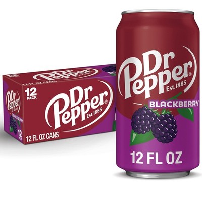 Dr Pepper Blackberry Soda Pop, 12 fl oz, 12 Pack Cans