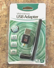 2.4Ghz 300Mbps USB Wifi Adapter High Gain Wireless Network Dongle w/Antenna Kit