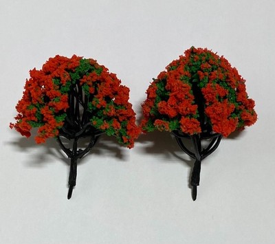 Diorama Red Rose Tree/bush 2 Pc for Miniature Craft