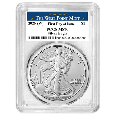 #ad #ad Presale 2026 W $1 American Silver Eagle PCGS MS70 FDOI West Point Label $121.58