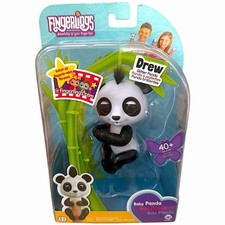 Fingerlings Baby Glitter Panda Drew White  Black Interactive WowWee 3564 New