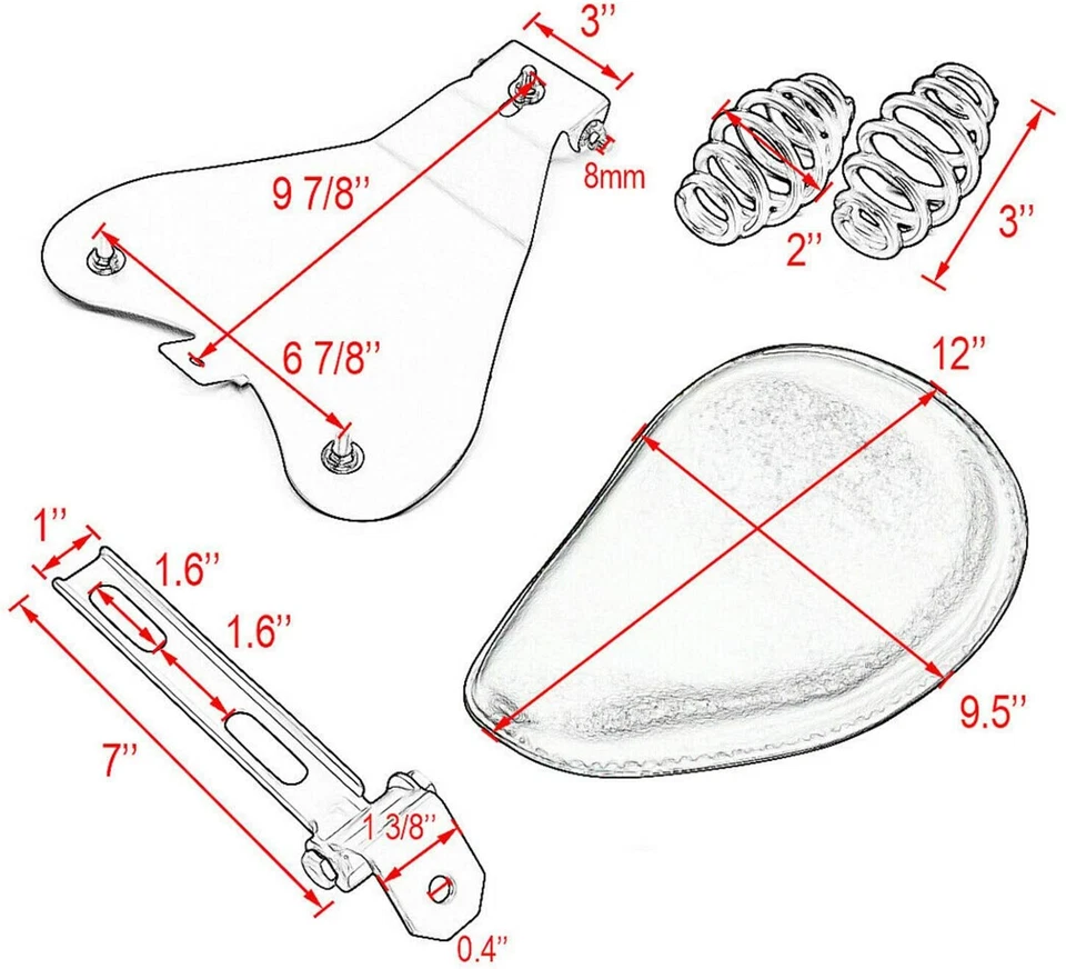 Kit de soporte de resorte de asiento Bobber Solo para motocicleta para Yamaha V Star XVS1100 XVS650 Foto 2 de 4