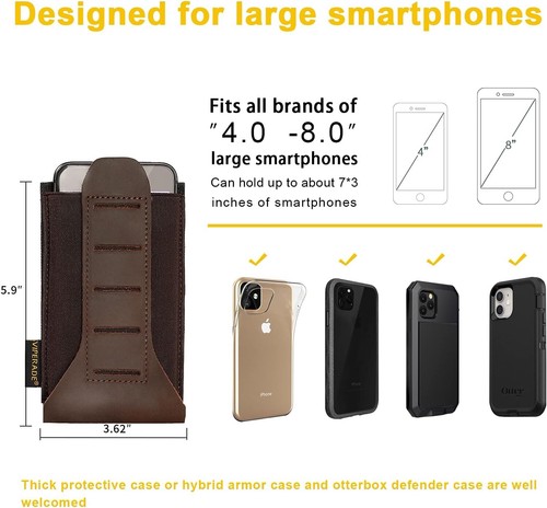 VIPERADE FB3 Cell Phone Holster with Belt Loop, (Brown) - Picture 5 of 7