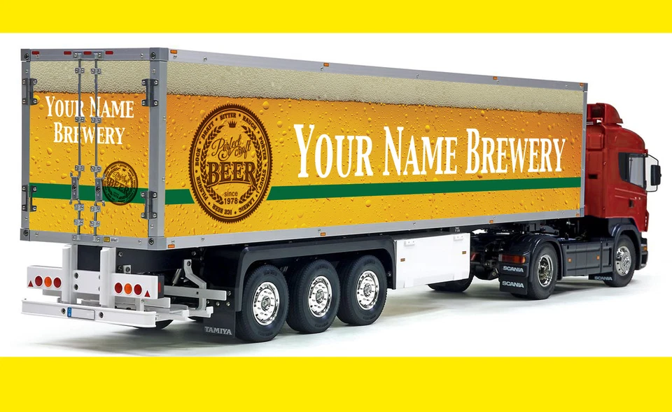 SCREENPRINTDIGITAL 14th scale Truck CUSTOMISED Reefer trailer stickers decals BREWERY BEER
