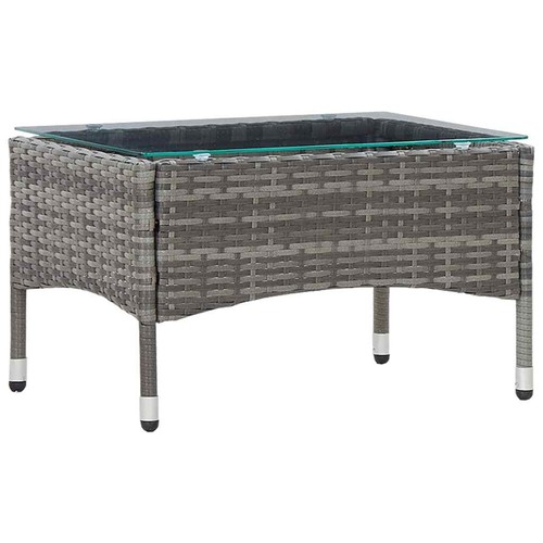 NNEVL Coffee Table Grey 60x40x36 cm Poly Rattan - Picture 1 of 5