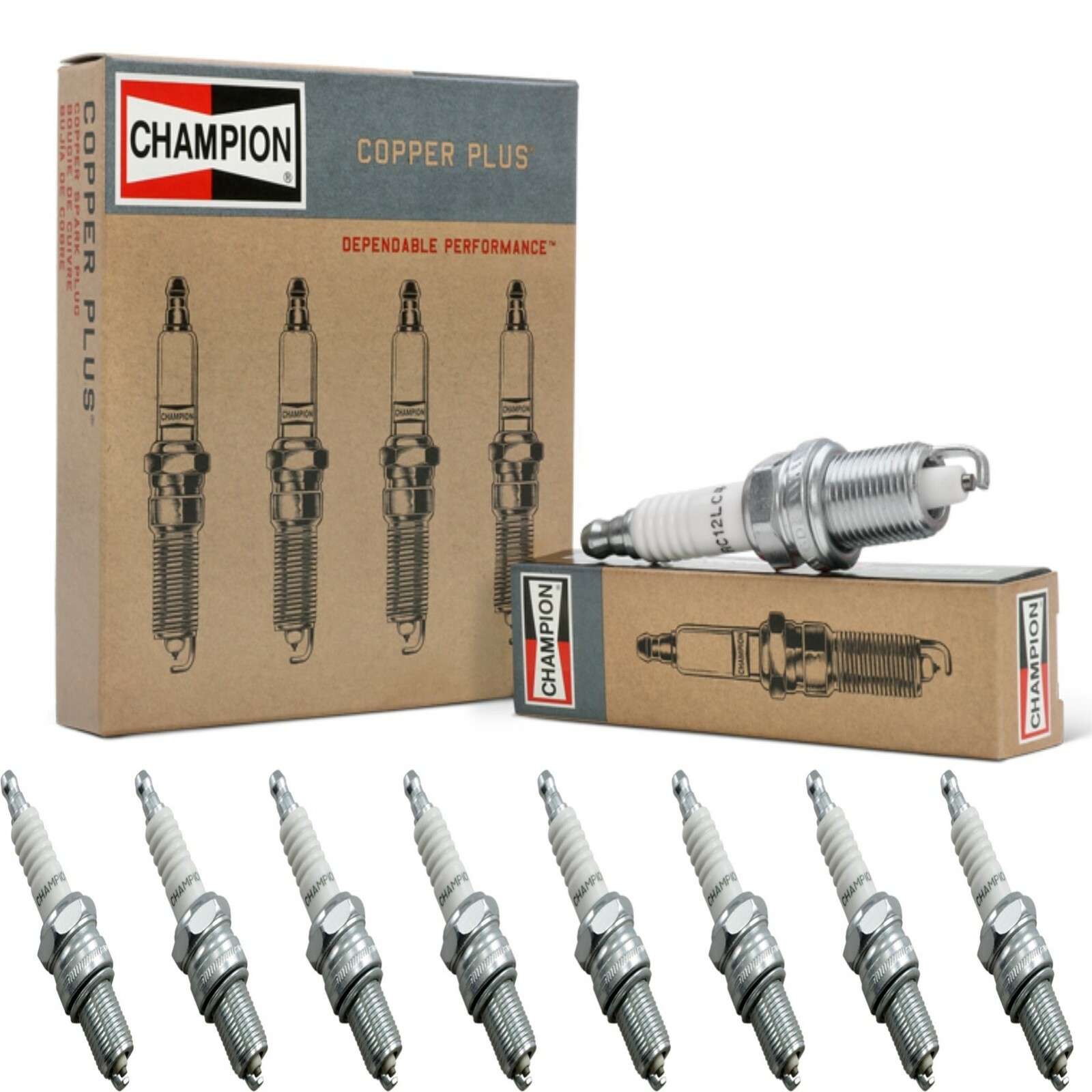 8 Champion Copper Spark Plugs Set for 2003-2004 MERCEDES-BENZ G55 AMG V8-5.5L