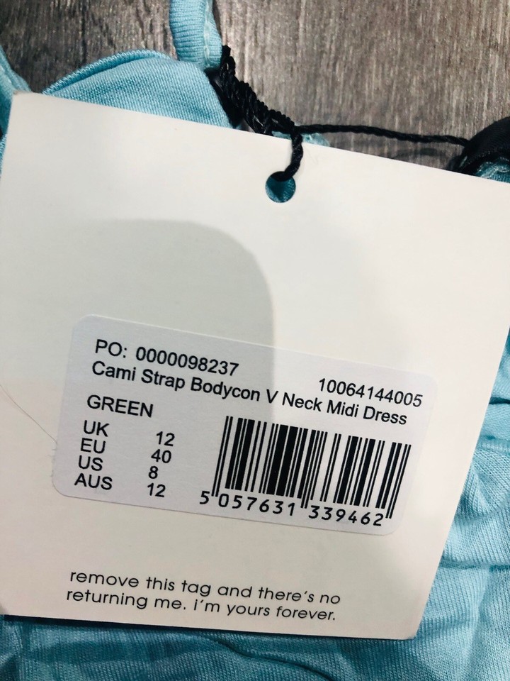 Missguided Ladies Strappy Cami Mini Bodycon Dress Size 12 Stretchy