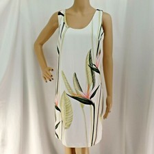 "ANN TAYLOR" IVORY LEAF PRINT SHIFT CAREER CASUAL COCKTAIL DRESS SIZE: 0 NWT