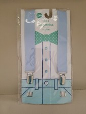 Toddler Kids Baby Light Blue Suspenders