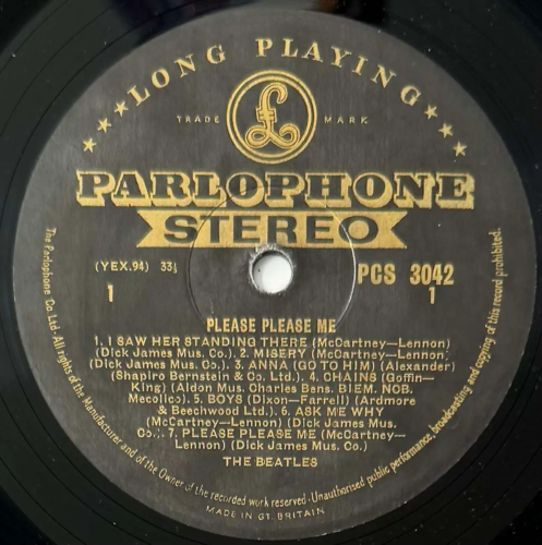 BEATLES Near Mint UK Stereo GOLD/BLACK Parlophone PLEASE please ME LP 1st Album