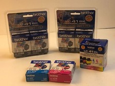 Lot Genuine Brother LC 41 Bk LC41CL Black Yellow Cyan Magenta Oem Ink Cartridges