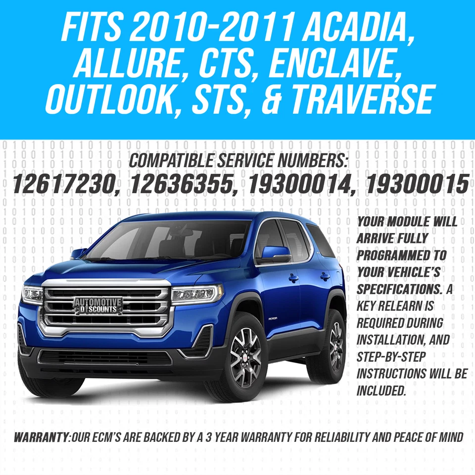 Computadora Buick Allure Engine 2010 ECU ECM PCM PLUG & GO 12617230  Foto 2 de 4