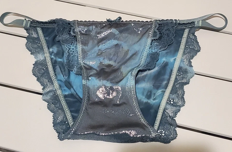 Bikini Victorias Secret Dream Angels Brillante ENCAJE 4/XS Arco Iris Cambio Gris Sobre Azul Foto 4 de 4
