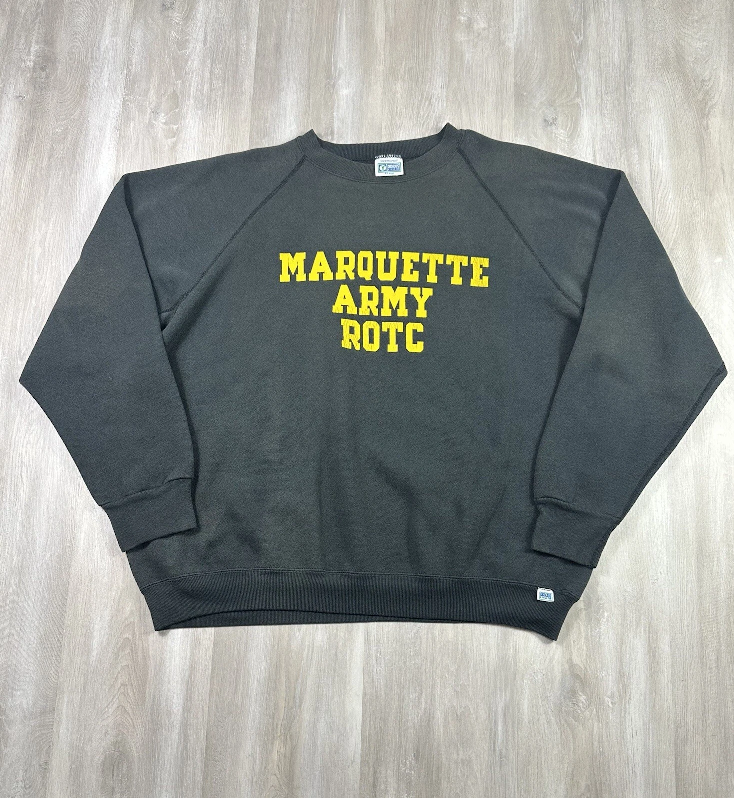 SUPREME Felpa vintage Marquette Army ROTC adatta grande girocollo anni 80 maglione nero