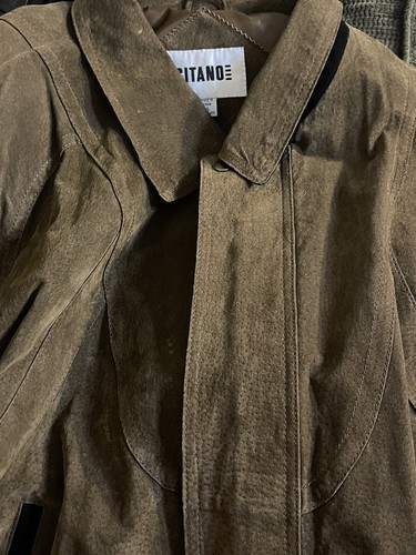 Gitano Men’s Suede Leather Jacket Full Zip Vintage Size XL Brown - Picture 10 of 10