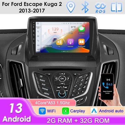9'' Für Ford Kuga 2012-18 Escape Android 14 Autoradio GPS NAVI CarPlay WIFI DAB+