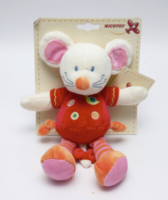 Nicotoy C&A Maus rot weiß Stofftier Simba Selten NEU