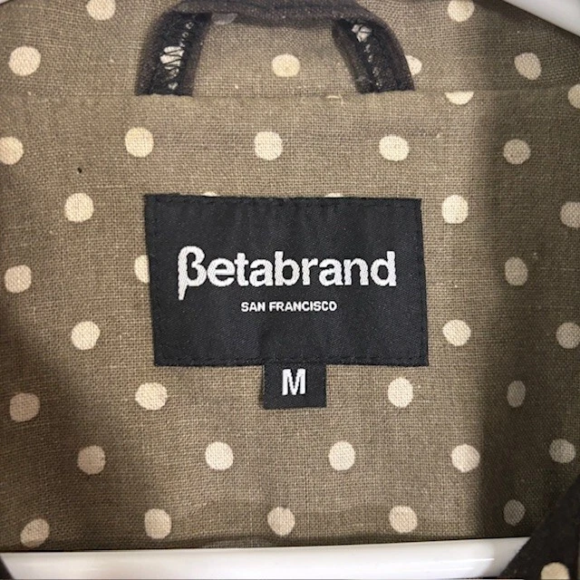 Betabrand пальто женщин средний куртка длинный коричневый горошек на пуговицах - Изображение 3 из 4