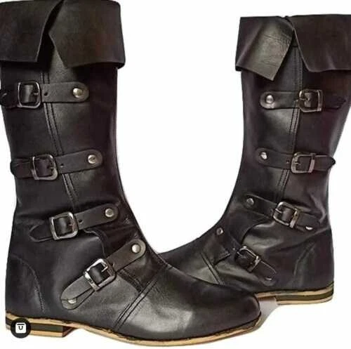 Medievale Stivali IN Pelle Antico Scarpe Warrior Rinascimento eBay