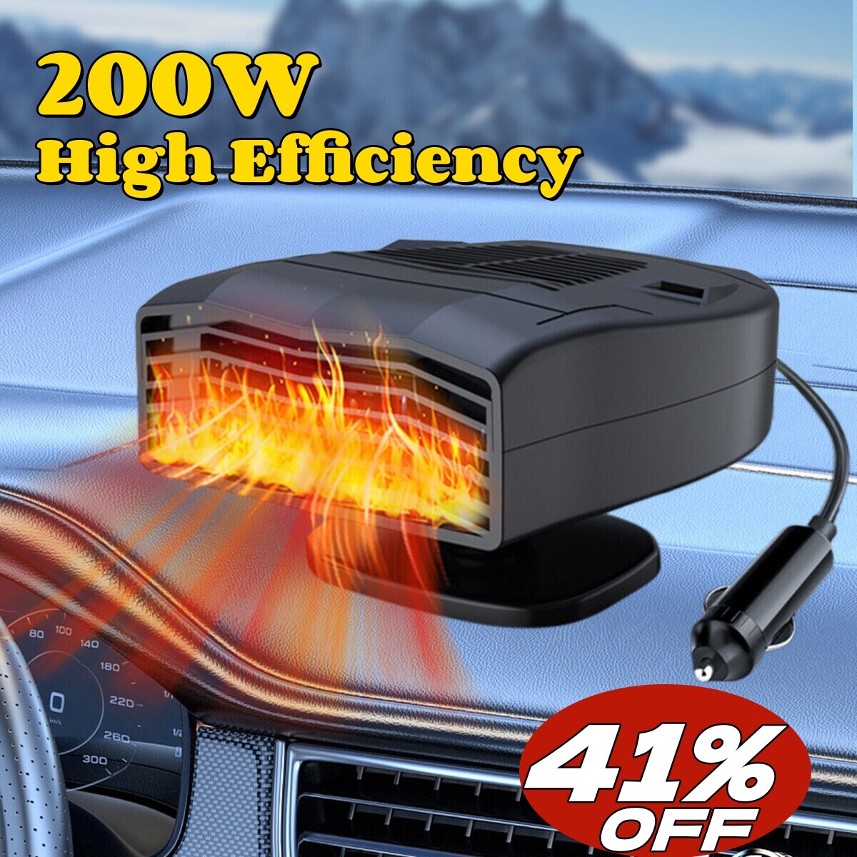 Electric Car Heater 200W 12V DC Heating Fan Defogger Defroster Demister  Portable | eBay
