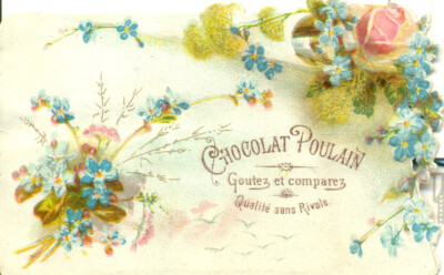 France Chromo Chocolat Poulain flower rose and bunch of flowers